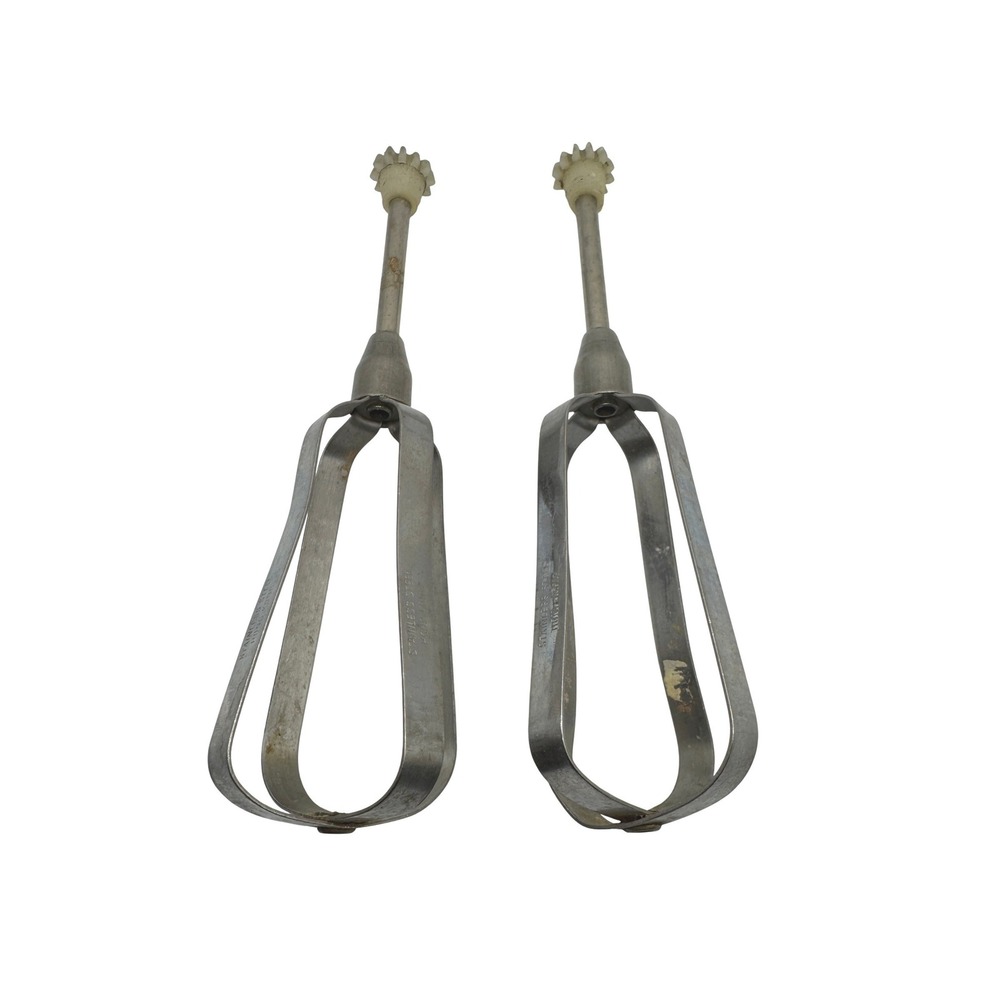 Vintage‎ Stainless Steel Hand Crank Mixer Beaters Replacement Parts Set of 2